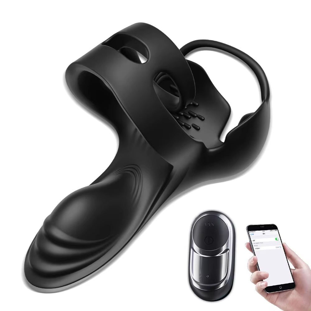 Black electronic device with smartphone app on a white background