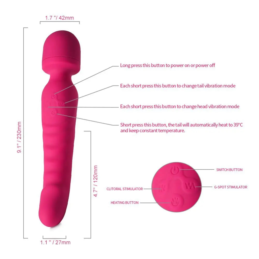 zenzoone embercurve dual motor heated vibrator with independent control buttons