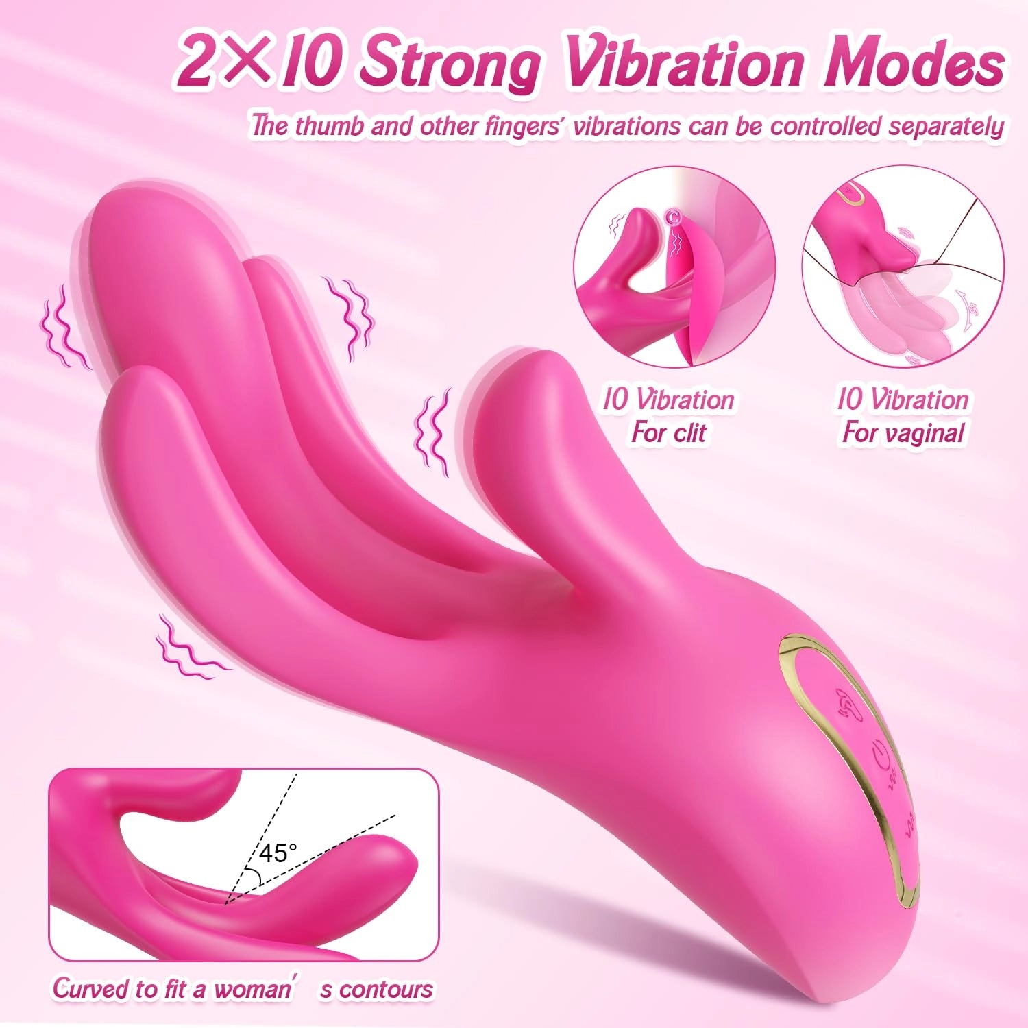 Zenzoone Finger rabbit vibrator 20 vibration modes dual motor stimulation