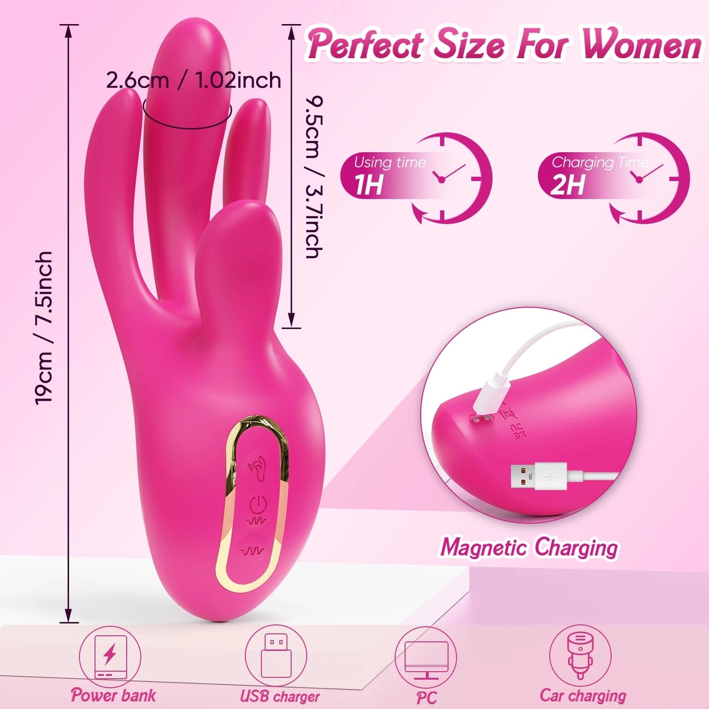 Zenzoone Finger rabbit vibrator size magnetic charging USB rechargeable
