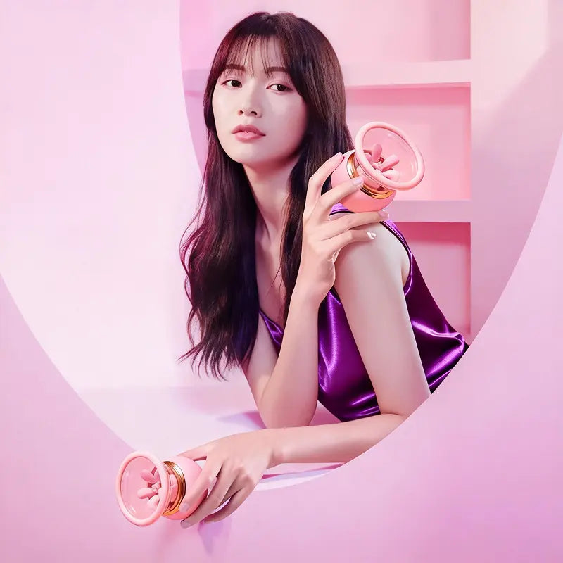 Zenzoone First Kiss pink breast massager lifestyle scene for intimate self-care