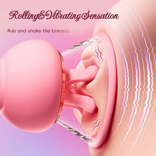 Zenzoone First Kiss rolling and vibrating suction breast massager with rotating nodes
