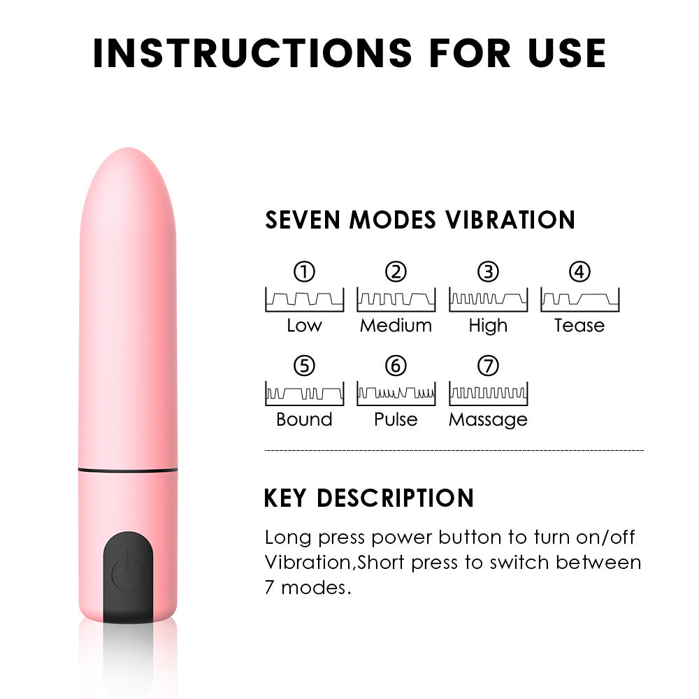 Zenzoone lipstick vibrator with 7 vibration modes, easy operation instructions for women's intimate use