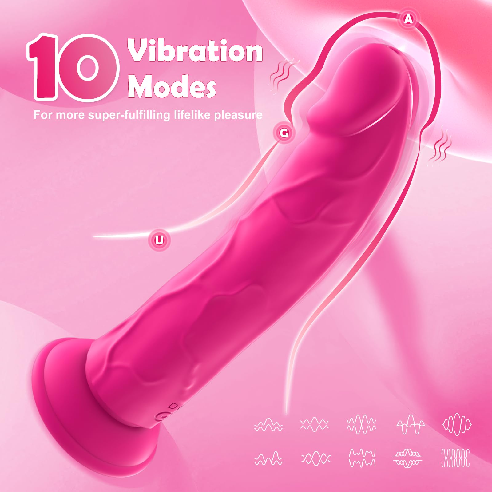 Zenzoone Lunaglow realistic dildo vibrator with 10 vibration modes for lifelike pleasure and powerful internal stimulation.