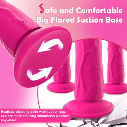 Zenzoone Lunaglow realistic vibrating dildo with a big flared suction base for secure mounting and hands-free stimulation pleasure.