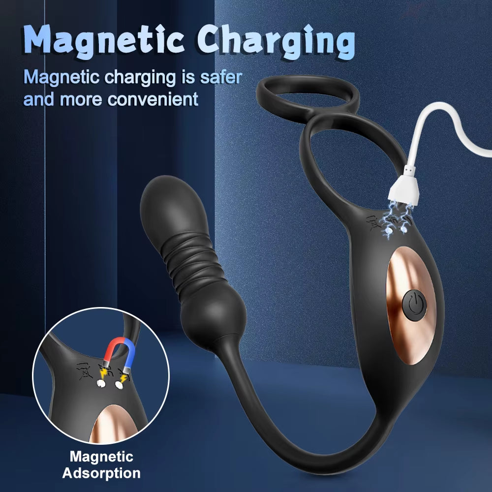 Zenzoone male cock ring prostate massager, Magnetic Charging - magnetic charging is safer and more convenient, with perfect product size for comfortable secure wear