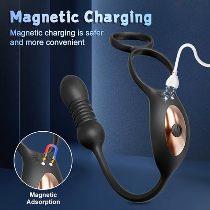 Zenzoone male cock ring prostate massager, Magnetic Charging - magnetic charging is safer and more convenient, with perfect product size for comfortable secure wear