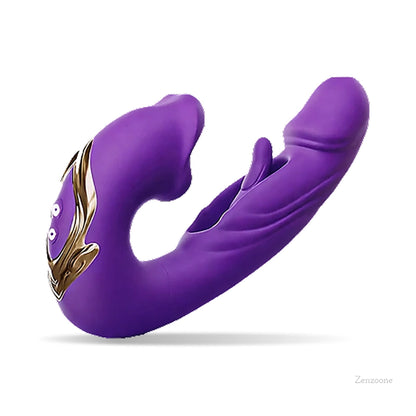 Zenzoone 4-in-1 dual stimulation rabbit vibrator: medical-grade silicone, waterproof, 19 settings