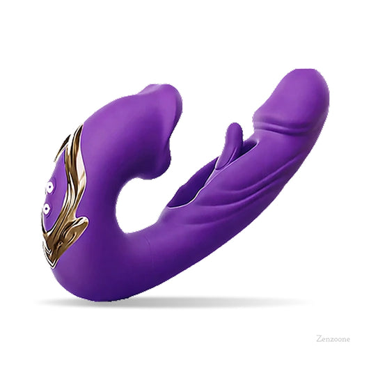 Zenzoone 4-in-1 dual stimulation rabbit vibrator: medical-grade silicone, waterproof, 19 settings