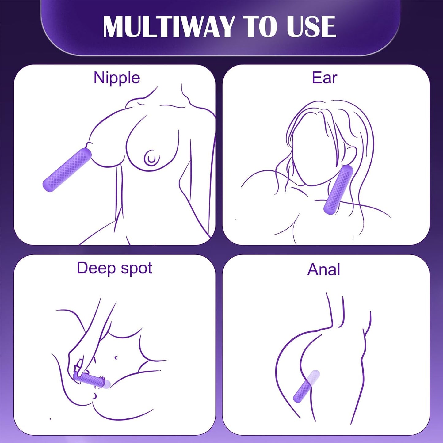 Zenzoone mini bullet vibrator with multiway use, suitable for nipple, deep spot, ear and anal stimulation