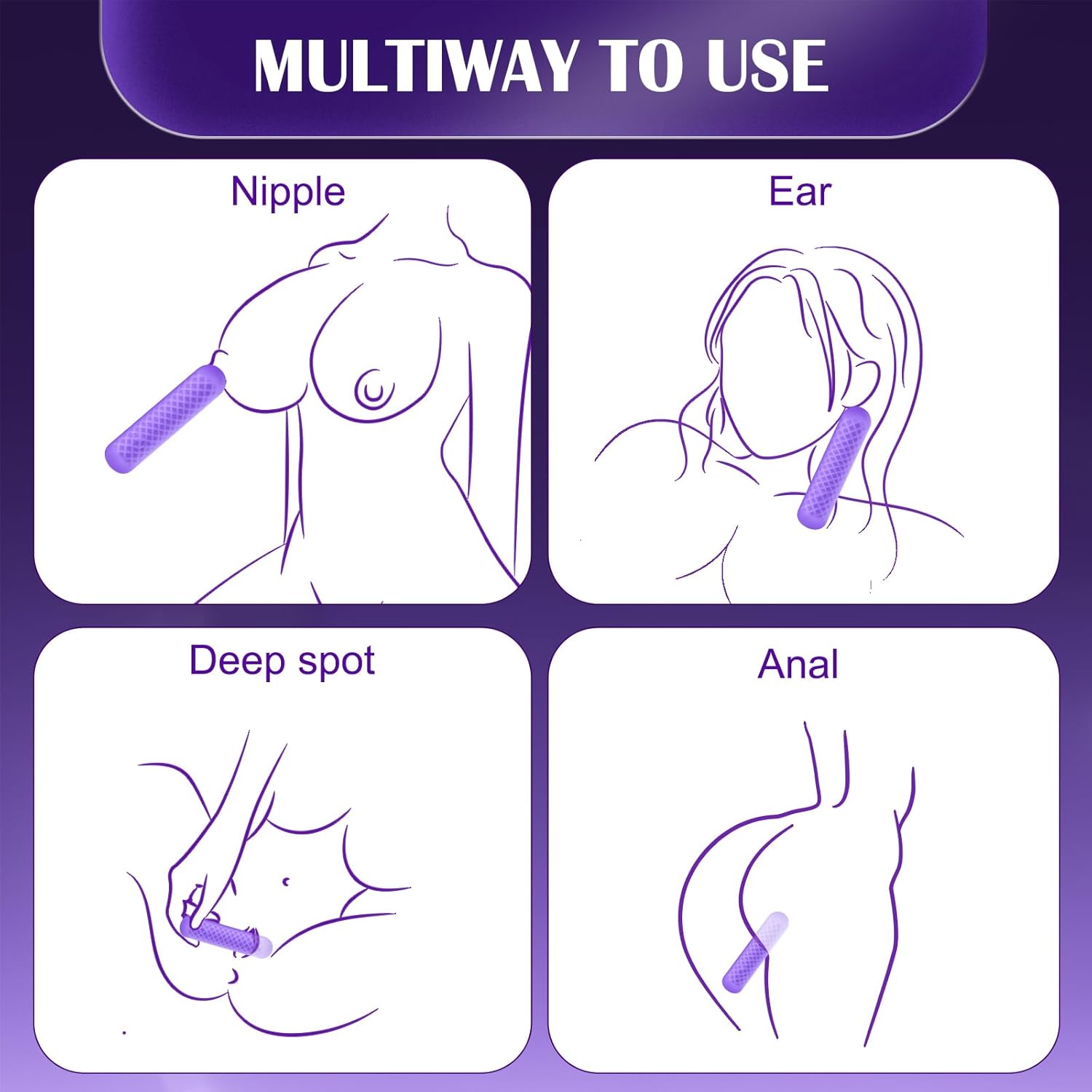 Zenzoone mini bullet vibrator with multiway use, suitable for nipple, deep spot, ear and anal stimulation