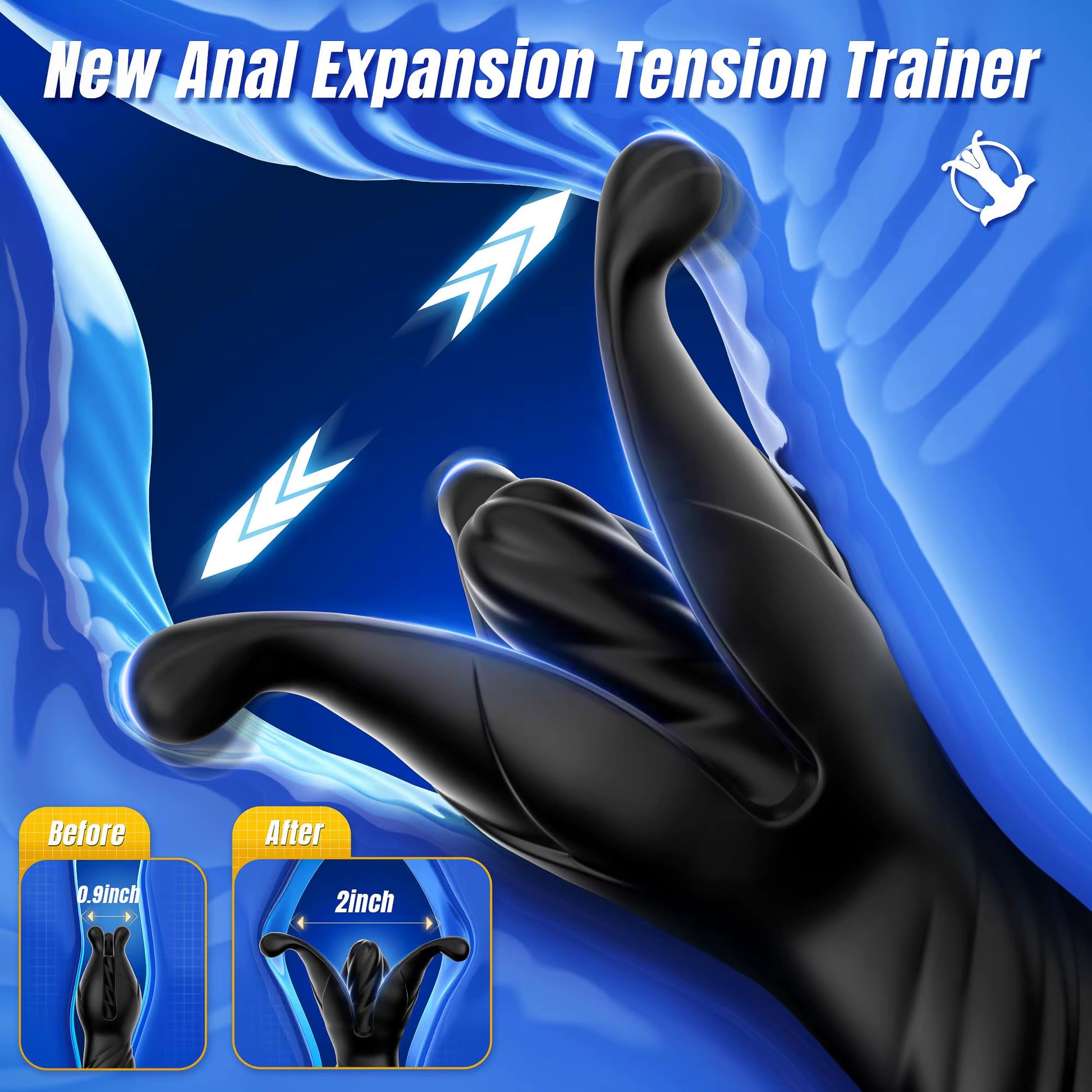  Zenzoone new anal expansion tension trainer, 0.9 inches before dilation and 2 inches after dilation, safe and effective for anal training