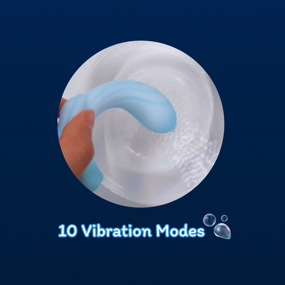 Pulse G-spot vibrator showing 10 vibration modes with flexible curved body