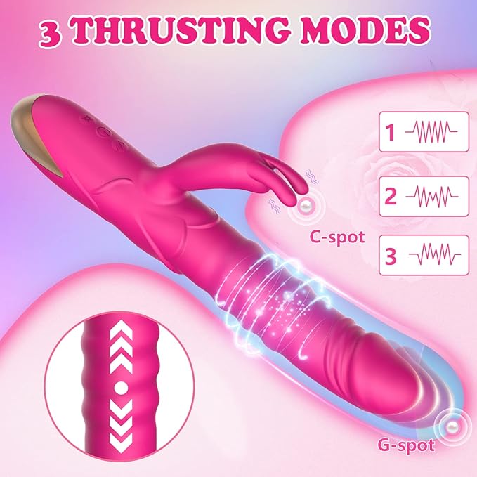 Zenzooone Rabbit thrusting vibrator with 3 adjustable thrusting speed modes
