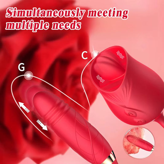 Zenzoone red rose vibrator multi-function pleasure device for women