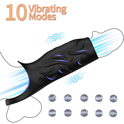 Zenzoone vibrating delay cock ring with built-in strong motor, 10 vibrating modes and multiple vibration frequencies for dual pleasure of men and couples