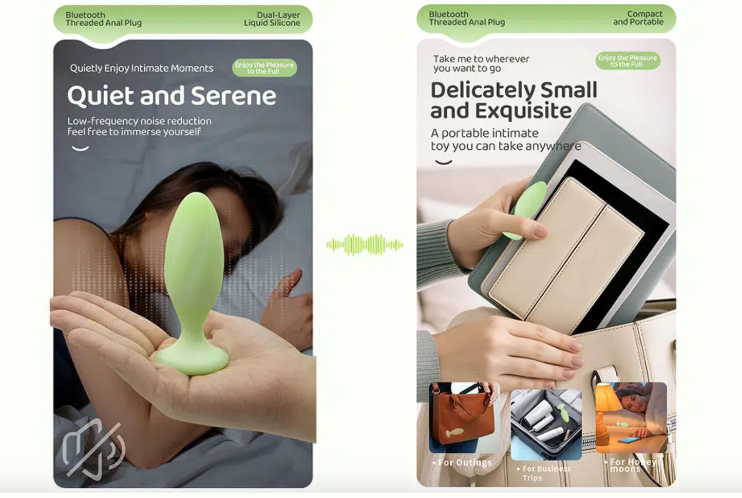 Zenzoone Whisper-Quiet Threaded Anal Plug, discreet powerful pleasure, quiet motor for undisturbed on-the-go use