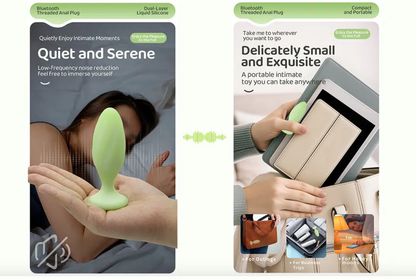 Zenzoone Whisper-Quiet Threaded Anal Plug, discreet powerful pleasure, quiet motor for undisturbed on-the-go use